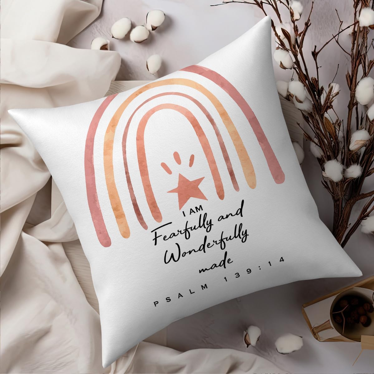 MURUFUL Funda De Almohada De 18 X 18 Pulgadas, Fundas De Almohada Cuadradas De Llama Simple Y Lindo Dibujo De Llama Blanca Con Letras De Poliester