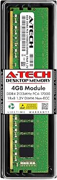 استبدال ذاكرة الوصول العشوائي A-Tech 4GB لـ Samsung M378A5143EB1-CPB | DDR4 2133MHz PC4-17000 1Rx8 1.2V UDIMM وحدة ذاكرة DIMM غير ECC 288-Pin