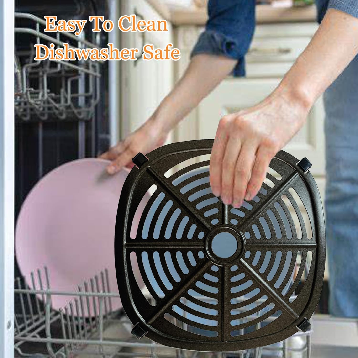 Air Fryer Crisper Plate for 6QT DASH Tasti-Crisp Electric Air Fryer Oven, Premium Air Fryer Rack Grill Pan Plate Insert Grate Shelf Grid for 6QT Dash Air Fryers, Non-stick, Dishwasher Safe