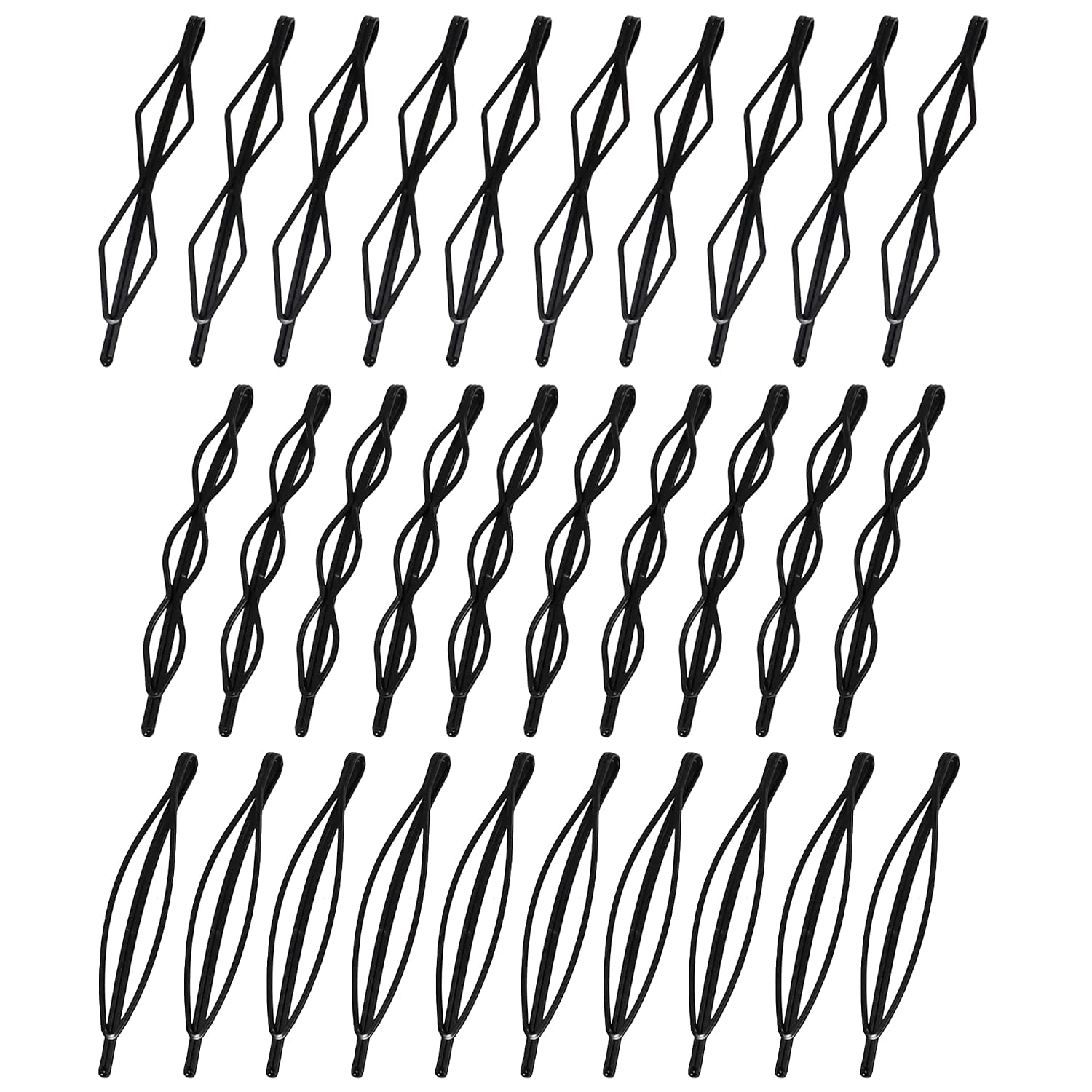 30PCS Decorative Hair Pins,Mini Black Bobby Pins for Thick Thin Hair Metal Clips for Bangs For Women Girls Hair Styling Accessories with Clear Storage Box