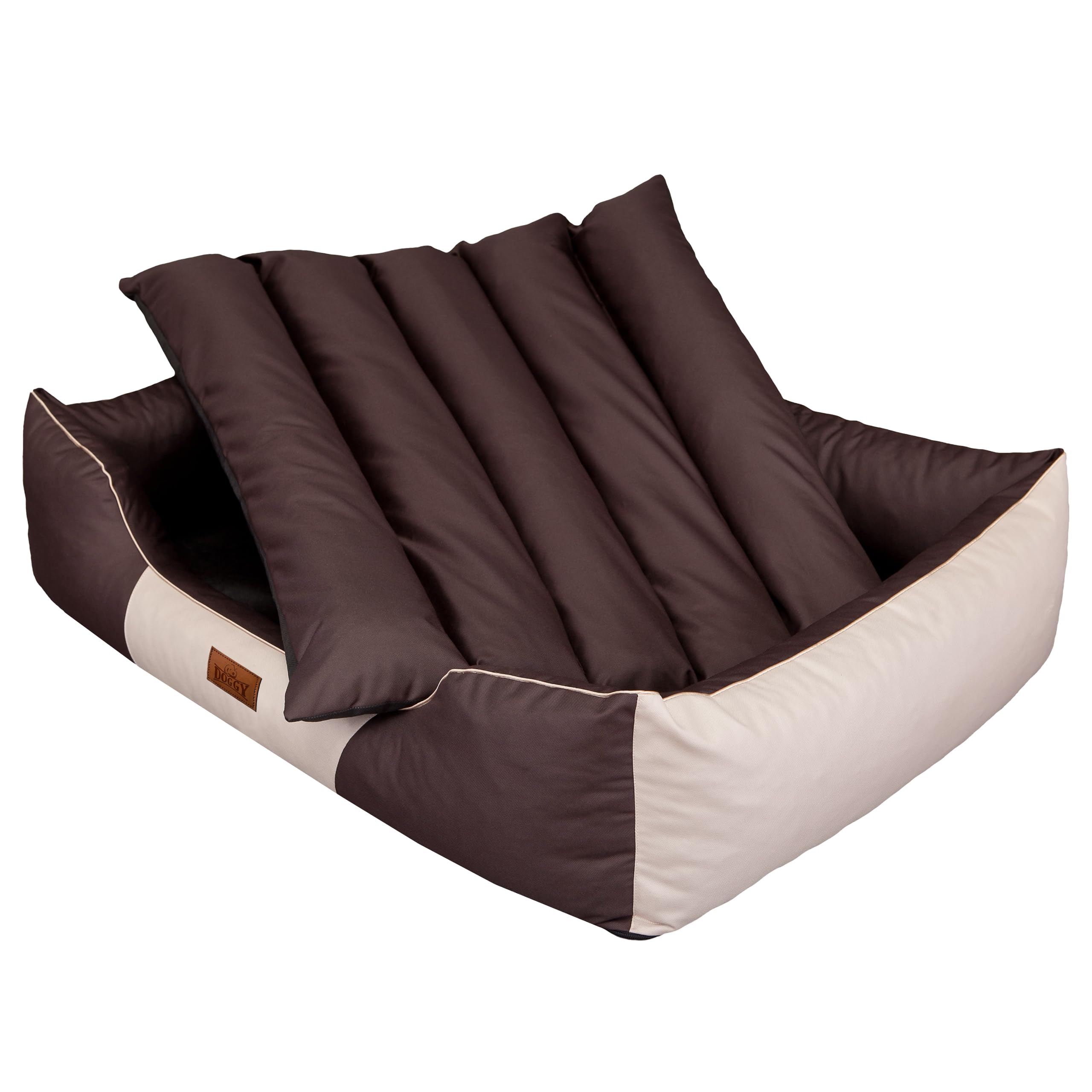 Cuccia per animali domestici, cuscino per cani, lettino, cuscino per cani, letto per cani, letto per animali domestici, materasso XL – 65 x 50 cm, marrone con beige