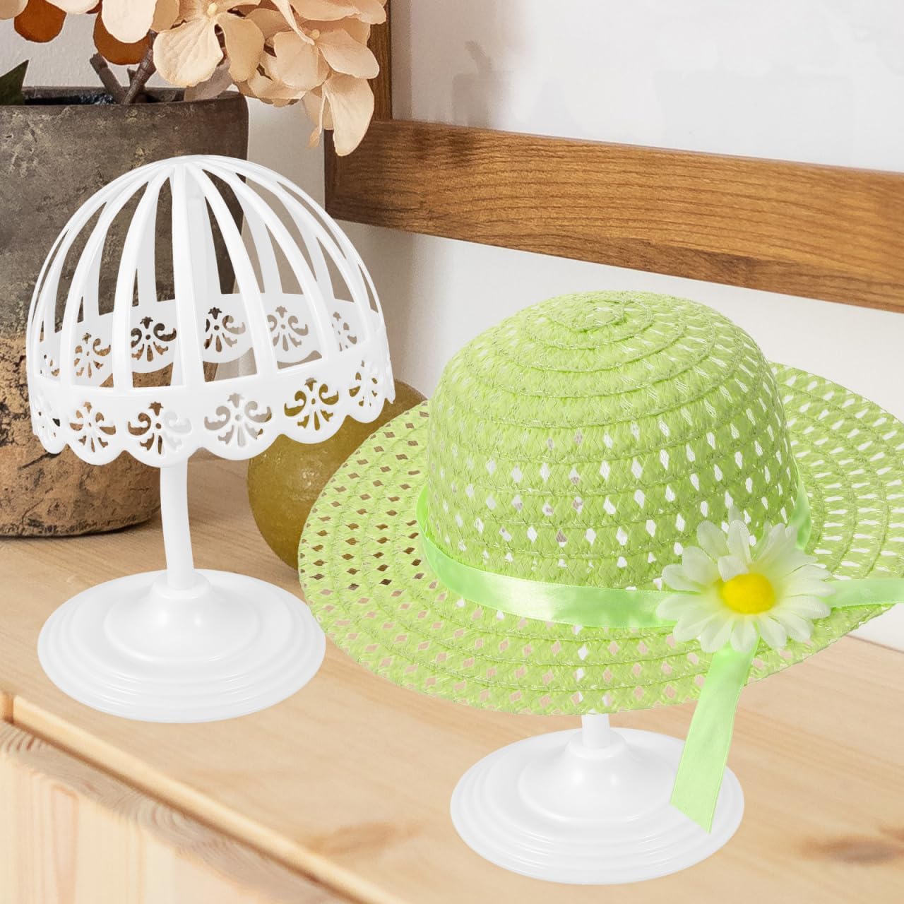 PRETYZOOM Hat Stand Dome Design Pe Hat Rack Display Stand 7.87 X 5.00 X 5.00 in Freestanding Holder for Wig Cap Closet Store Mall Home Storage and Display