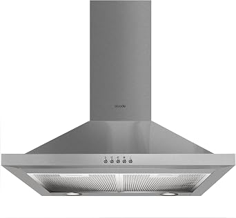 Abode Chimney Cooker Hood Stainless Steel 60cm Extractor Hood & Recirculation with 2x Carbon Filters, Wall Mounted Range Hood Extractor Fan, 3 Speed Settings, ASCH6031SS Silver [Energy Class C]