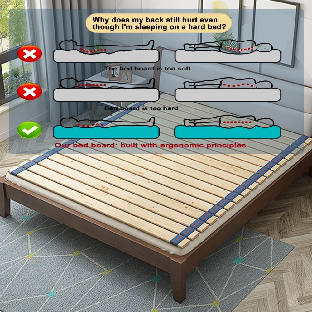 Heavy Duty Horizontal Wooden Bed Slats/Bed Base, Bed Support Slats, Heavy Duty Solid Pine Bed Slats, Wooden Mattress Frame and Platform, Box Spring Or Bed Slat Replacement,W90xl190cm