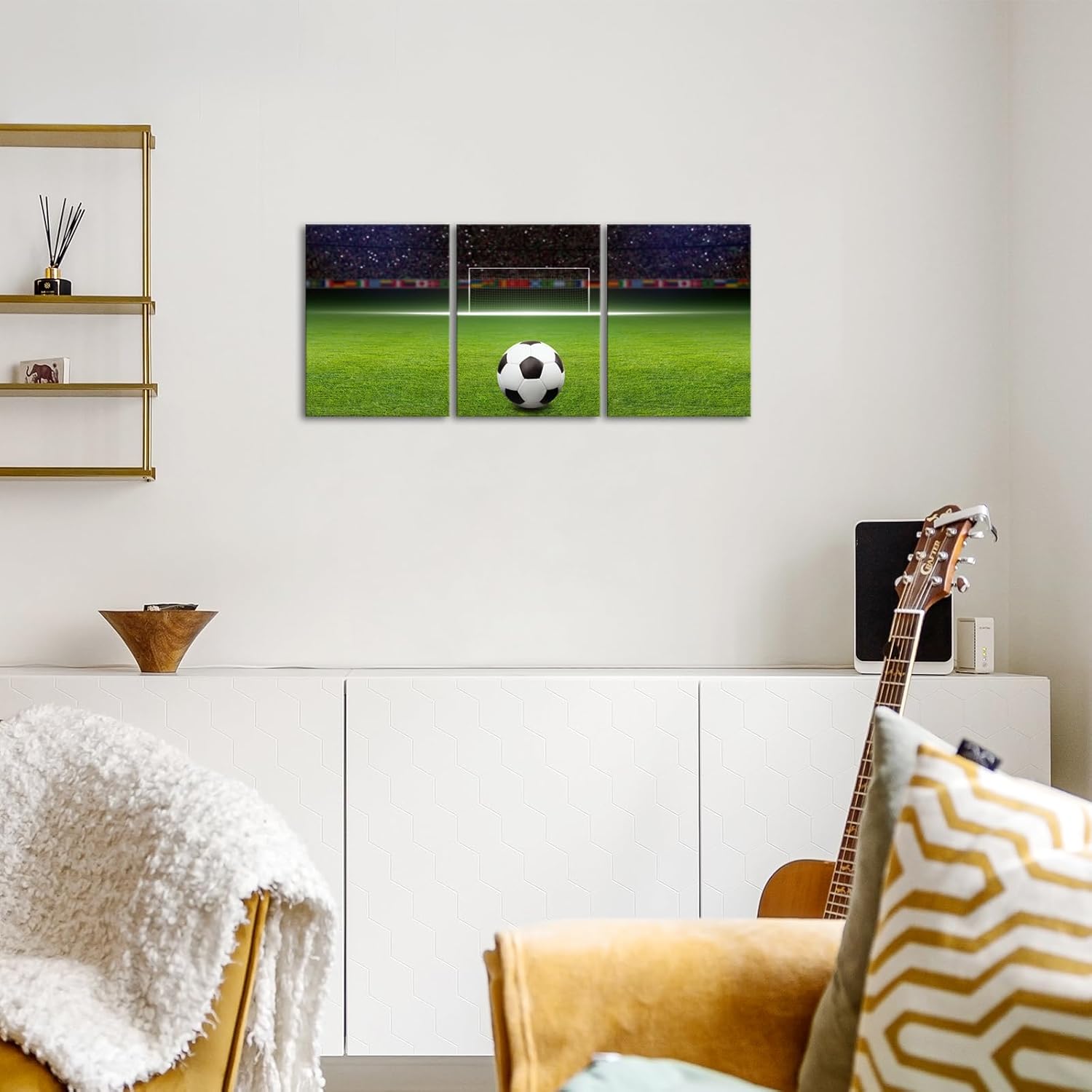 Soccer Decor Football Canvas Wall Art Modern Artwork for Bedroom Living Room and Office Wall Decoration Stretched and Framed Easy to Hang 12''x 16''x 3 Panels - Image 7