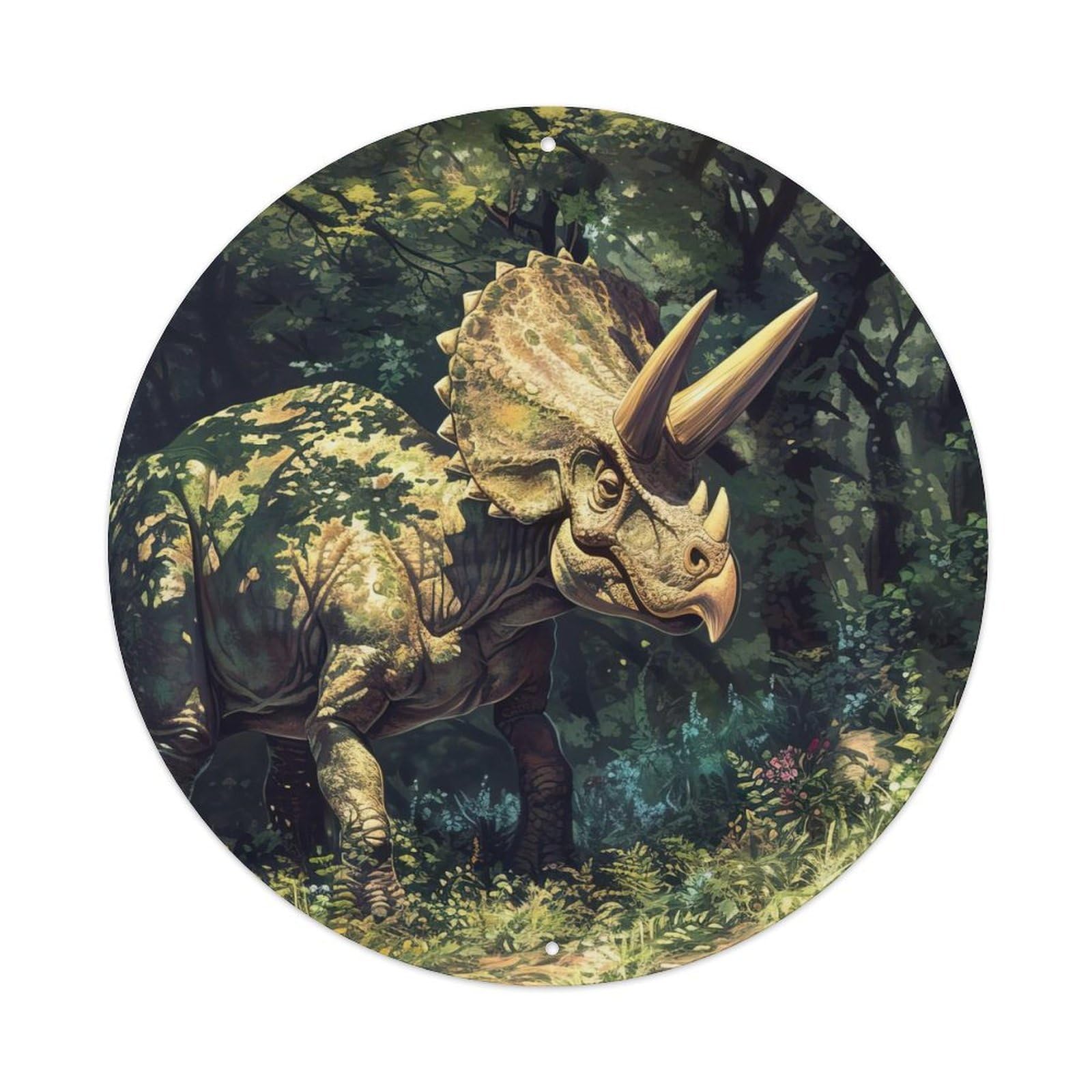 Dinosaur Wrinkled Triceratops Extinct Animals Metal Tin Sign