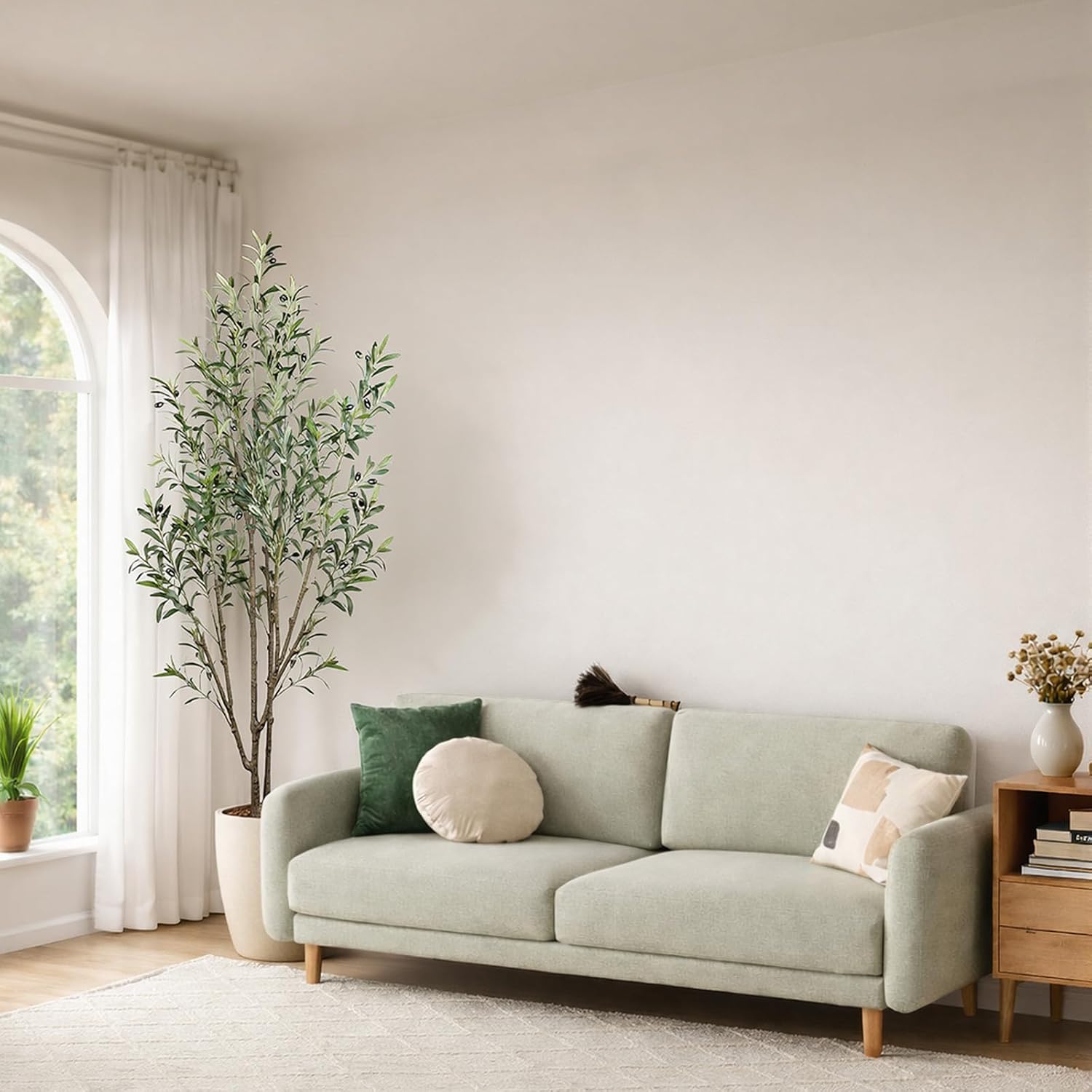 Artificial Olive Trees,6FT Tall Faux Olive Tree with Planter,Fake Olive Tree for Modern Home Office House Living Room Decor
