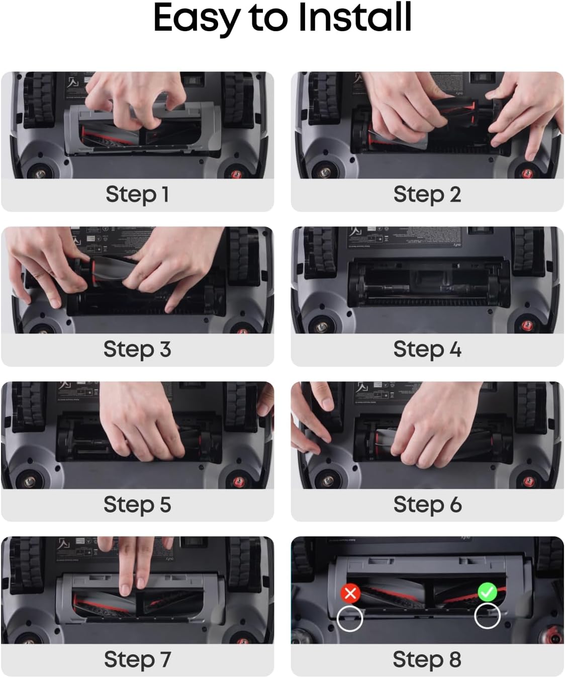 eufy Official Replacement Rolling Brush & Cover for Omni S2 | for 11S,15C,15C MAX,30,30C,30C MAX, G30,G30 Edge,G30 Hybrid, G20, G20 Hybrid, G35, G35+, G40, G40 Hybrid, G40+, G40 Hybrid