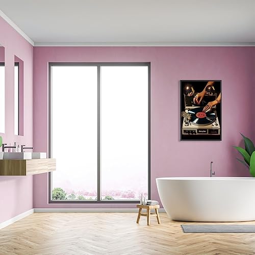 Miniatura 6 de Pósteres de lienzo de vinilo de música retro, tocadiscos de música de los años 70, arte de pared de disco con estampado estético de leopardo,