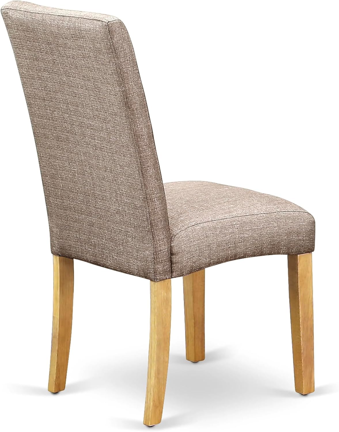 East West Furniture DRP4T16 Driscol Parson Kitchen Chairs - Dark Khaki Linen Fabric Upholstered Dining Chairs, Set of 2, Oak