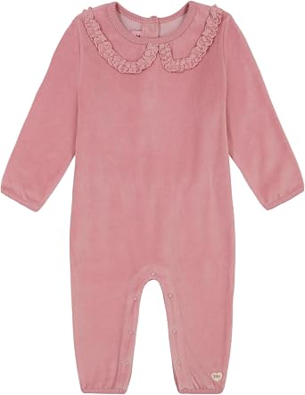 Juicy Couture Baby Girls Long Sleeve Velour Coverall
