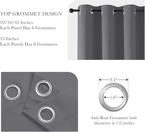 Vista 330 de PONY DANCE - Cortinas opacas con ojales, se venden como 2 piezas Blanco grisáceo