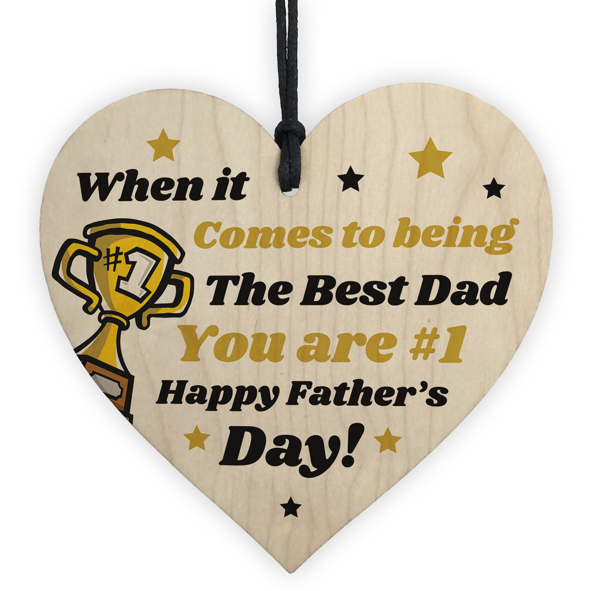 Fathers Day For Dad Daddy Father Wood Heart Thank You Daughter Son