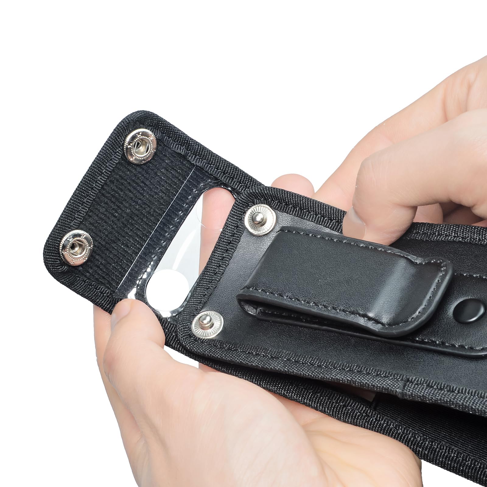 HYS Pochette en Cuir PU avec Clip Ceinture Compatible avec la Radio SEPURA STP8000 STP9000(Tetra) STP9100 STP9200, Support Ceinture