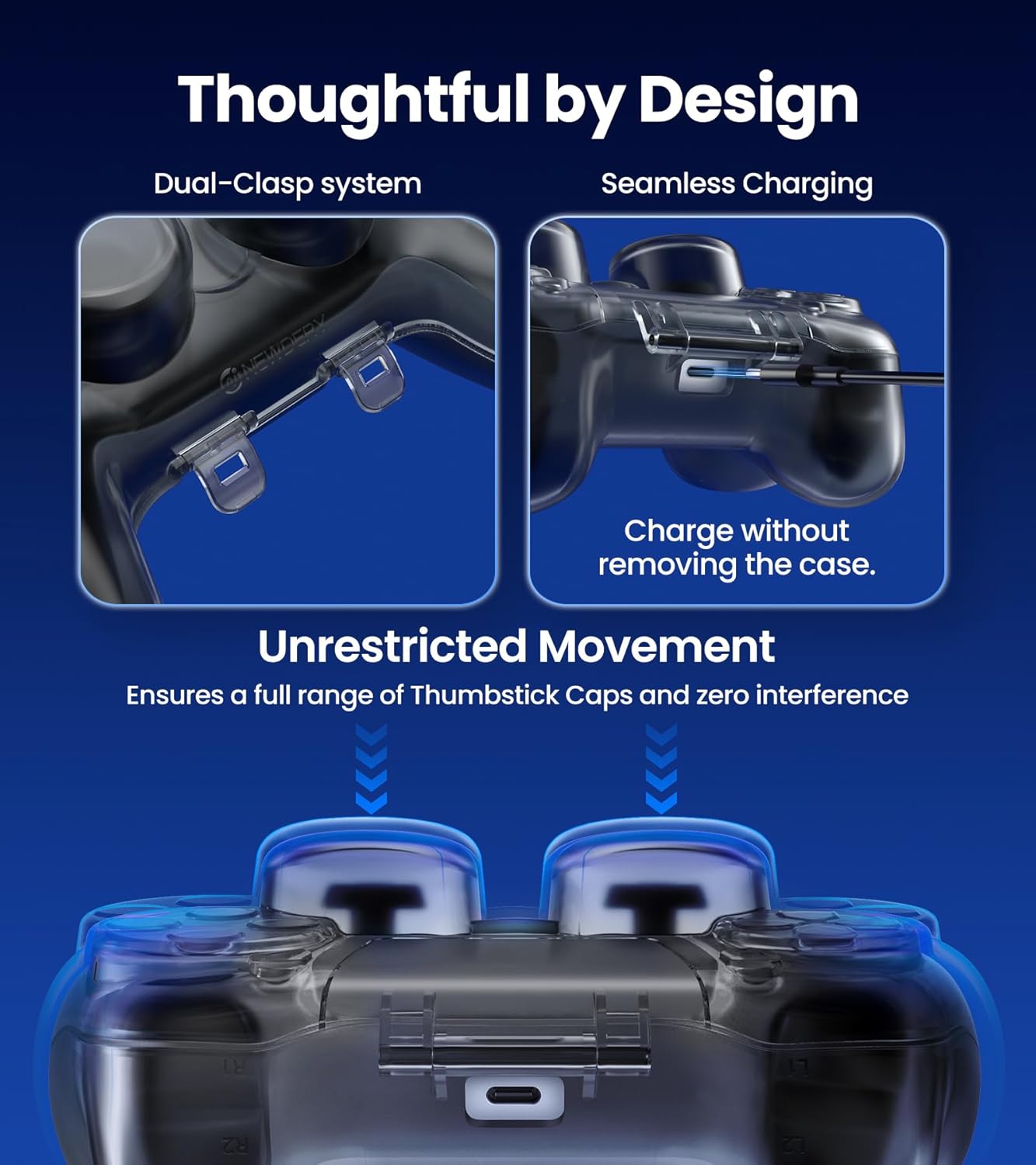 NEWDERY Protective Case for PS5 DualSense Wireless Controller, Travel Carrying Case with Hand Strap, Hard Shell Joystick Protector, Dust-Resistant, Anti-Scratch, Shock-Proof 6 71 R9BraQLL. SL1500