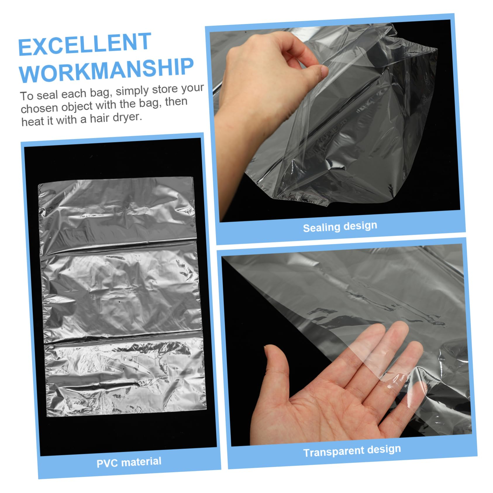 SOLUSTRE Heat Shrink Wrap Bags 300pcs Sturdy Shrink Wrap for Shoes Bottles Cosmetics