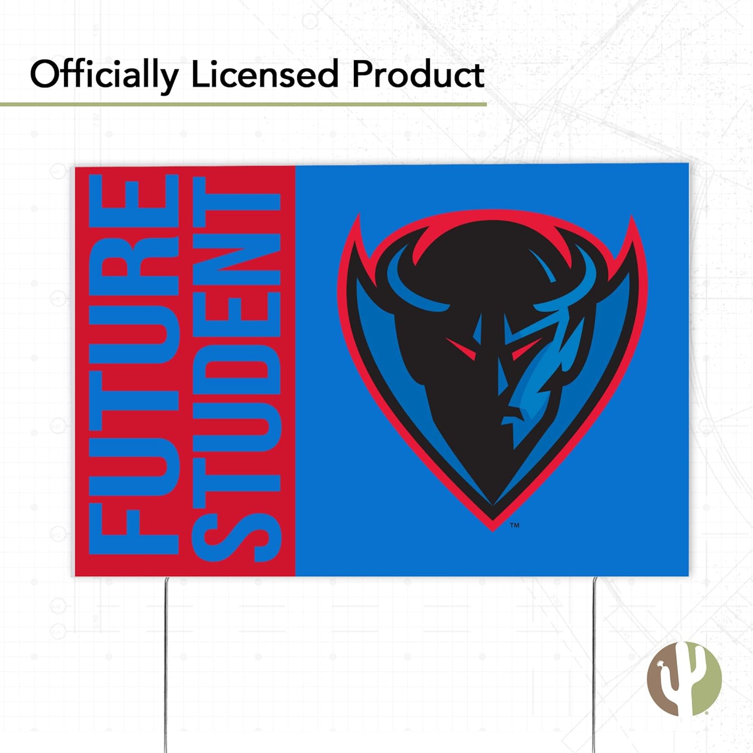 Desert Cactus DePaul University Blue Demons 12x18" Graduate Graduation Celebration Yard Sign Graduates Outdoor Lawn Display with Stakes (Grad Sign 4)