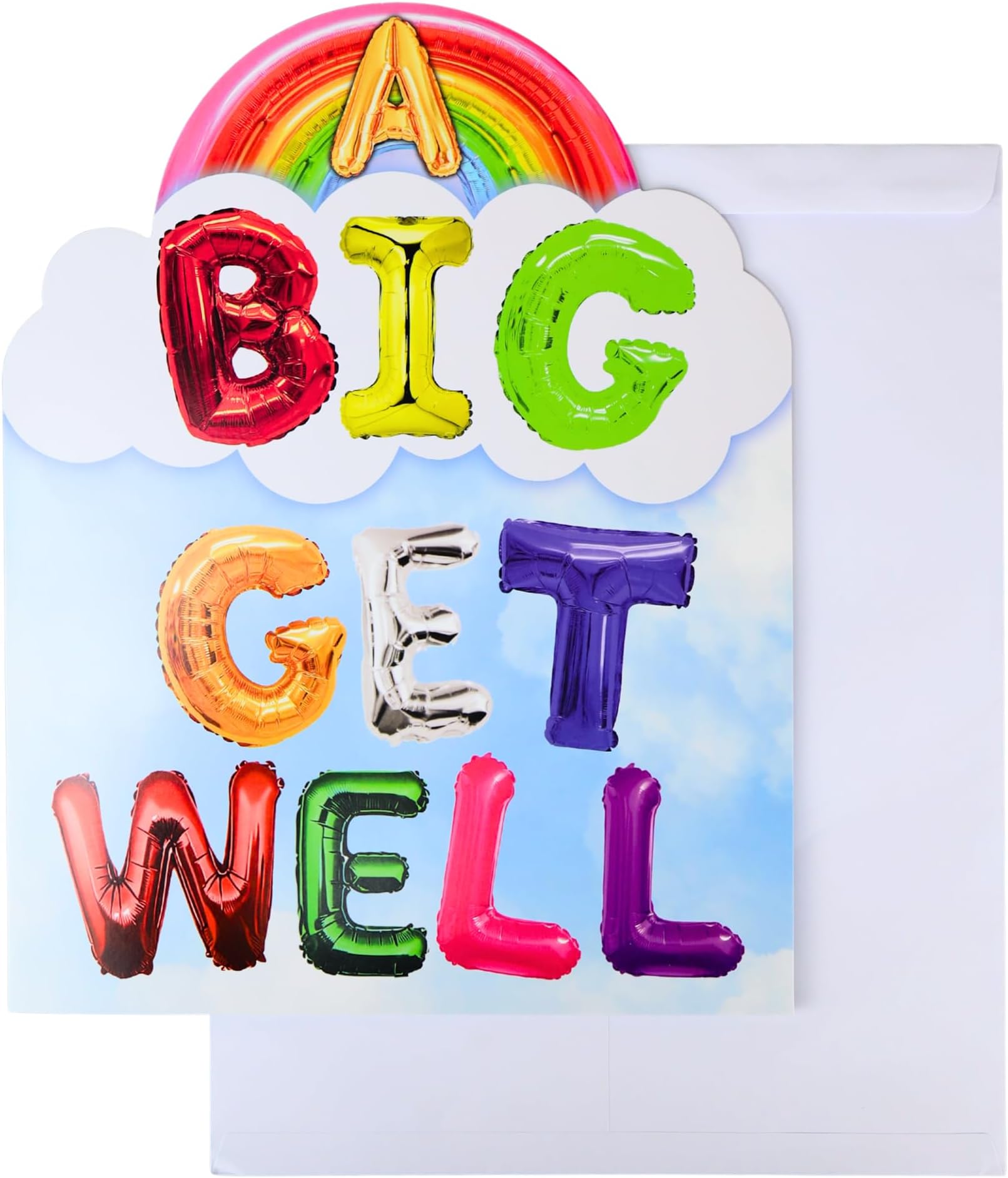 Iconikal Jumbo A BIG GET WELL Greeting Card with Envelope 11x14-Inch Oversized Giant Thinking of You Feel Better Soon Group Card Big Wishes
