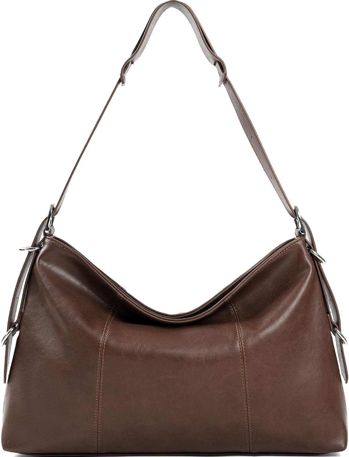 GEMIU Women's Soft Hobo Shoulder Bag, Vegan Leather Shoulder Handbags, Adjustable Strap Zipper Closure