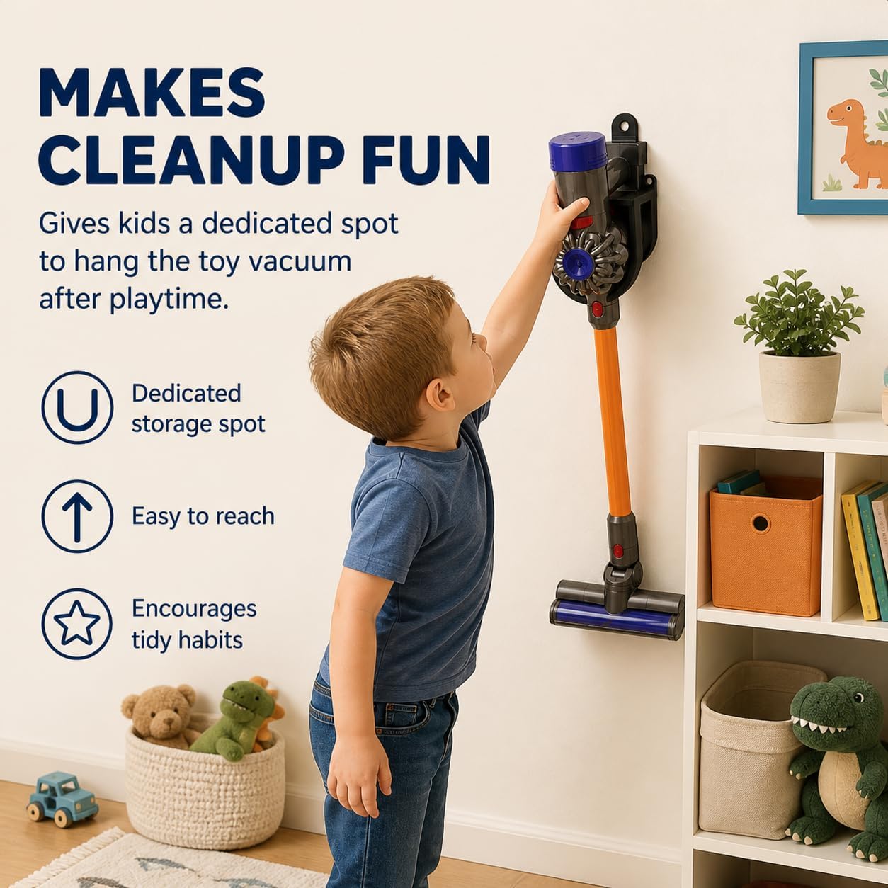 SplashNColor Mini Vacuum Wall Mount Compatible with Dyson – Space-Saving Storage Bracket | Screw-in Secure Hold | Keeps Area Tidy | Handheld Cleaner Accessory Organizer