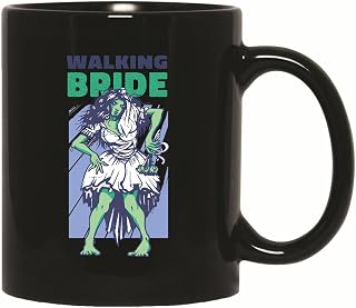 Gift for Bride to Be Walking Bride Monsters Design for Bridal Shower 11oz 15oz Black Coffee Mug
