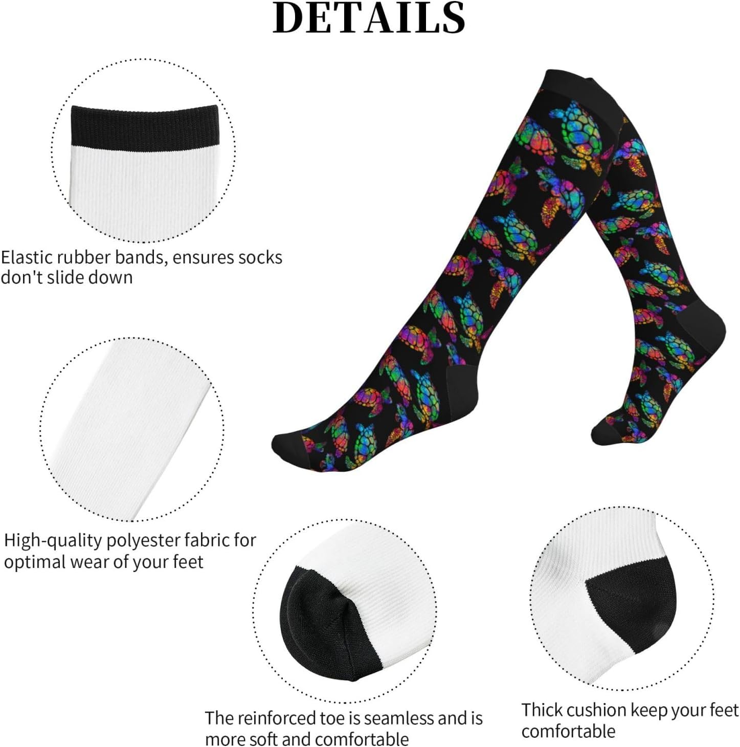 Avocado Compression Socks Women Men Knee High Stock for Running Work Support Nurses Travel - Image 7