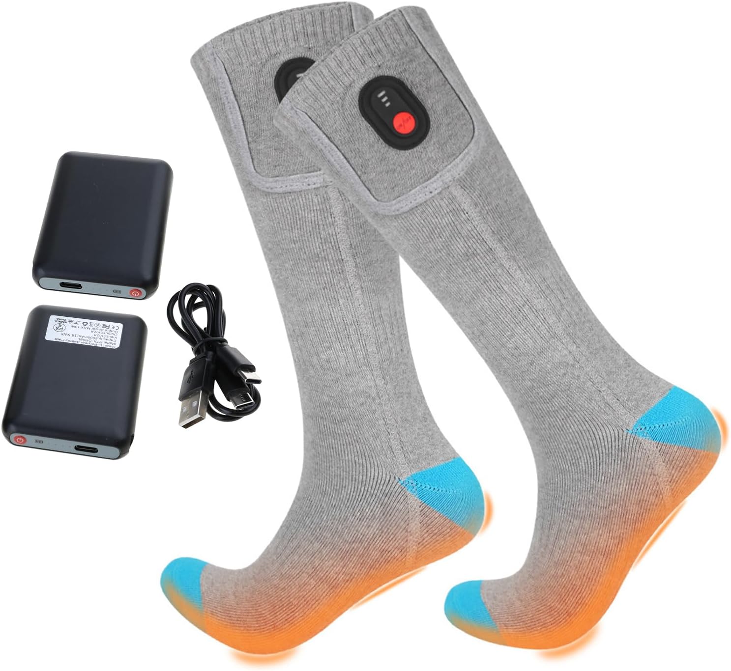 Heated Socks for Men & Women Rechargeable Electric Winter Foot Warmers Suitable for Skiing Cycling Electric