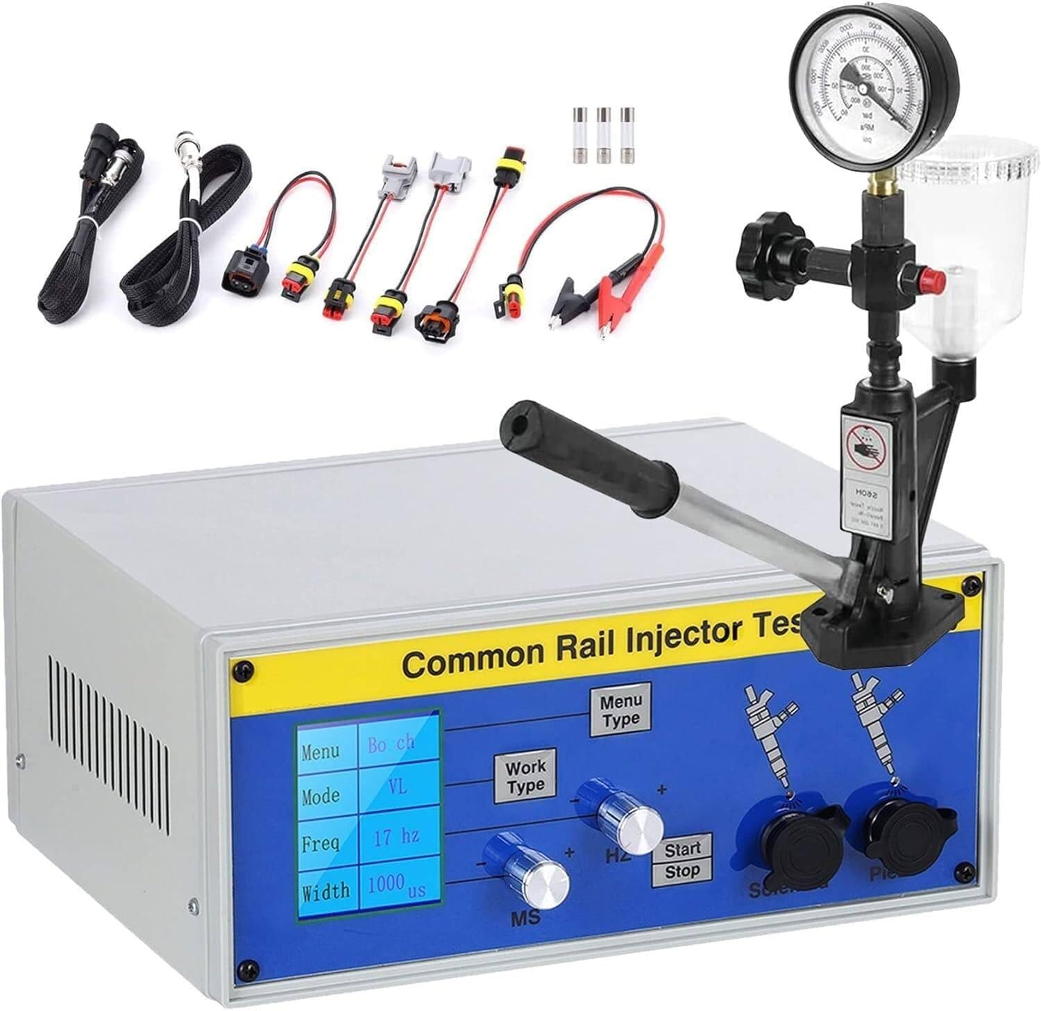 Kit de comprobador de inyectores Common Rail CIT800:incluye comprobador de boquillas de inyectores diésel y validador de inyectores S60H para pruebas electromagnéticas de inyectores diésel.