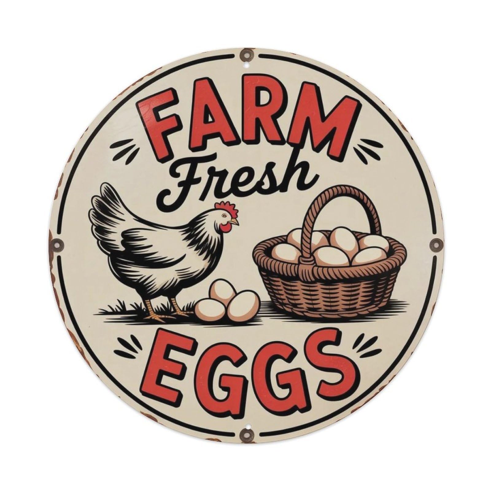Farm Fresh Eggs Hand Metal Tin Sign Plaque