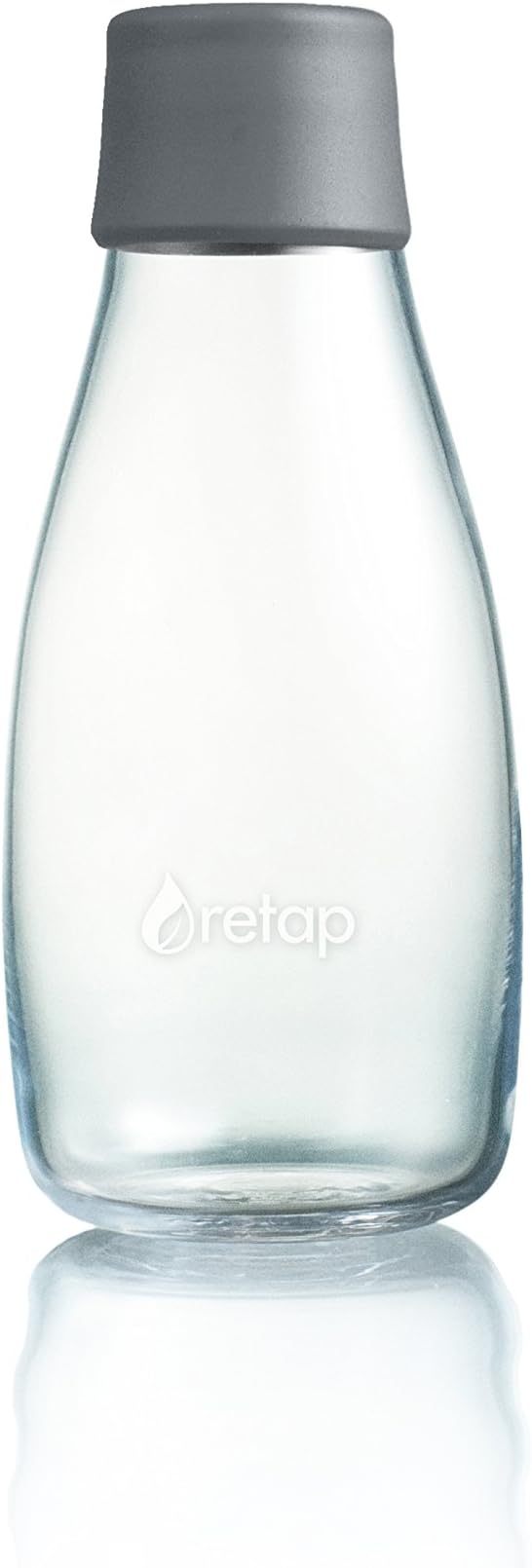 Retap Glass Water Bottle, Grey, 0.3/ Small