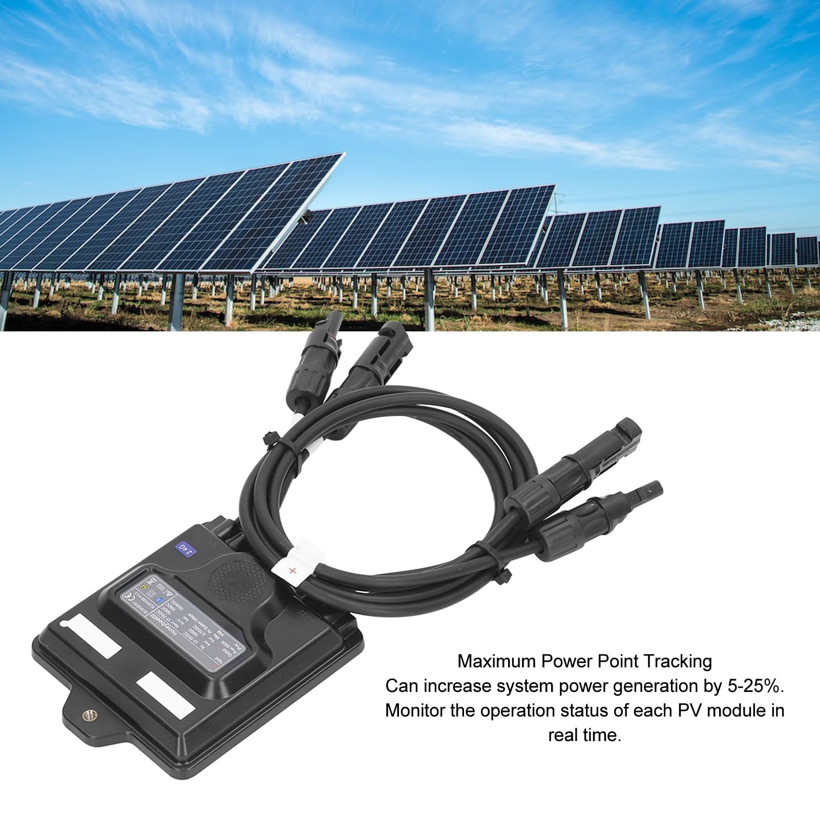 Ottimizzatore Solare, MPPT 650W Ottimizzatore di Potenza Fotovoltaico Fotovoltaico Protezione da Sovraccarico Accessorio Monitoraggio del Livello del Modulo per di