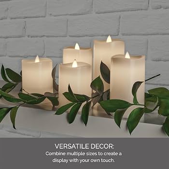 Amazon.com: Mikasa LED Wax Pillar Candle, 3 x 8 Inch White