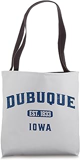 Visit Dubuque Iowa Vintage Athletic Souvenir Tote Bag