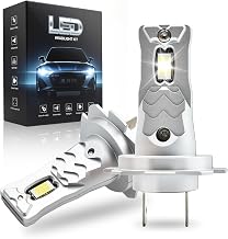 H7 LED Bulb 36000lm, 130W 800% Brightness H7 LED Headlights, Cool White 6500K, IP68, 99% Compatibility, 90000 Hours Lifespan, Halogen Replacement, Plug-N-Play, 2 Pieces