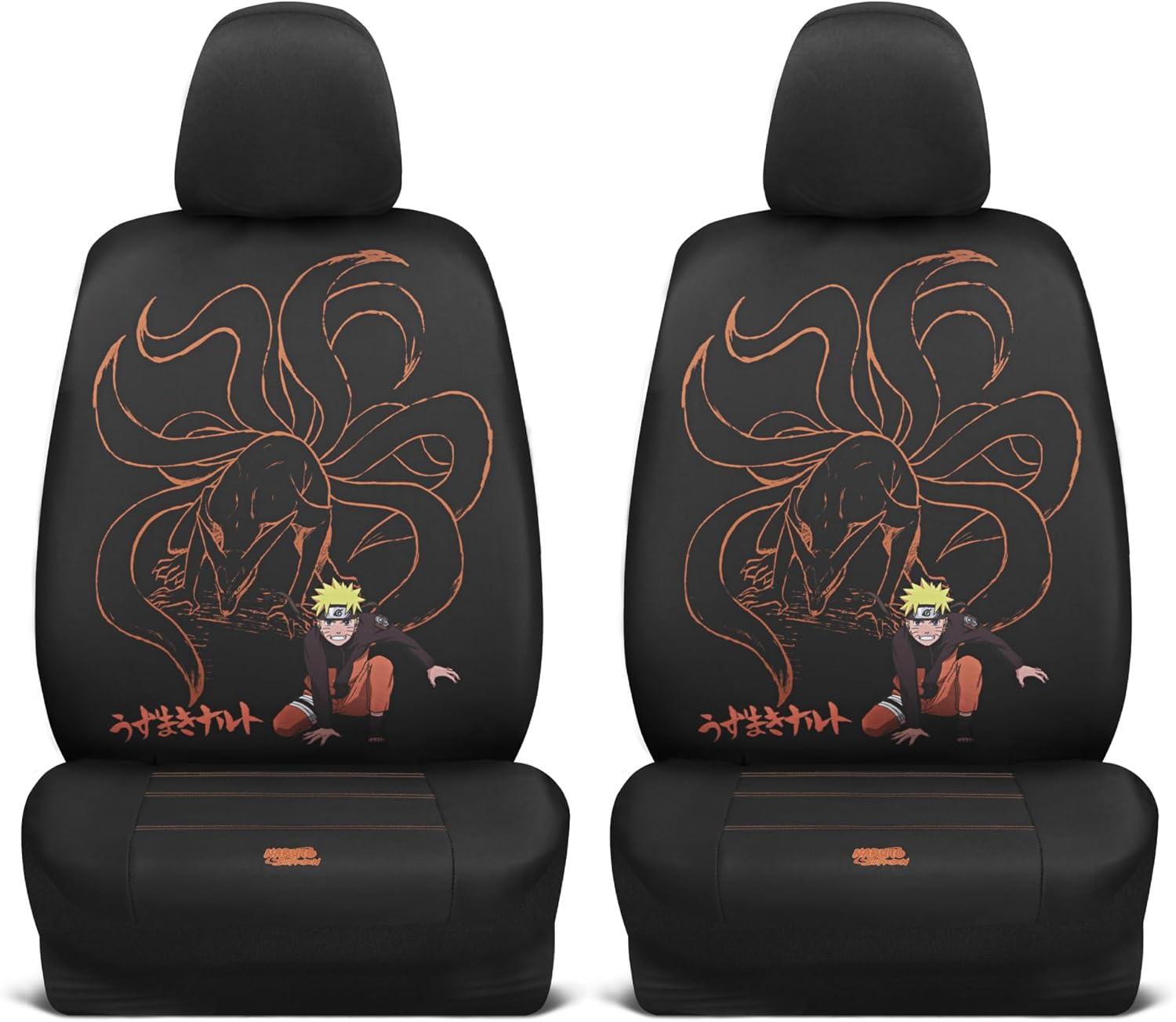 Naruto Shippuden Front Seat Covers – 2-Pack Semi-Universal Fit for Cars, Trucks & SUVs – Officially Licensed Anime Interior Accessories – Protect Seats in Style with Hidden Leaf Ninja Pride