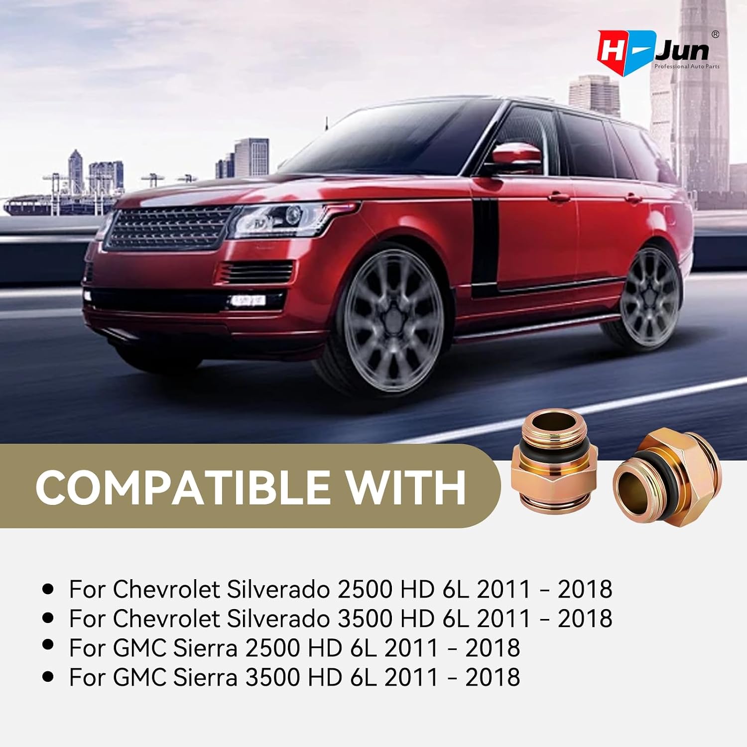 Trans Cooler Line Fitting for Chevy Silverado GMC Sierra 2500HD 11-18 | M20x1.5 Male Thread Brass Transmission Cooler Line Connector