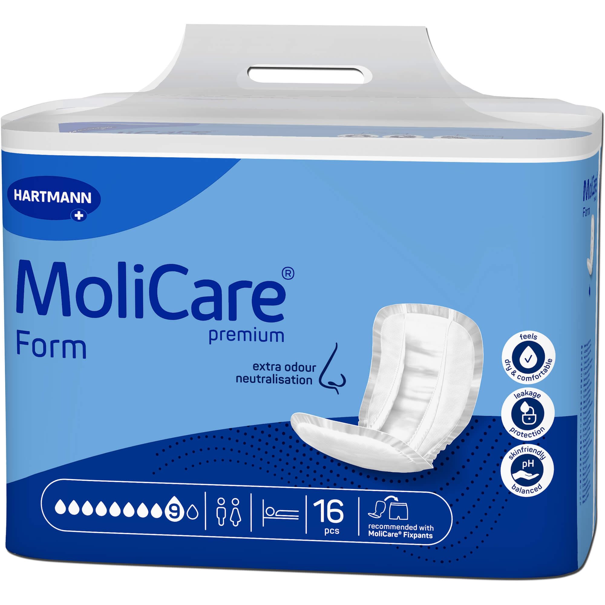 MoliCare Premium Form 9 Tropfen Inkontinenzeinlagen, 16 pzas Depósitos