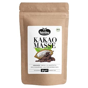 Organic Cocoa Mass 500 g Raw Cocoa Drops Cocoa Without Sugar Raw Food Quality Unroasted & Unsweetened Raw Cocoa Drops for Eating and Baking 100% Pure & Natural Superfood from Keimling