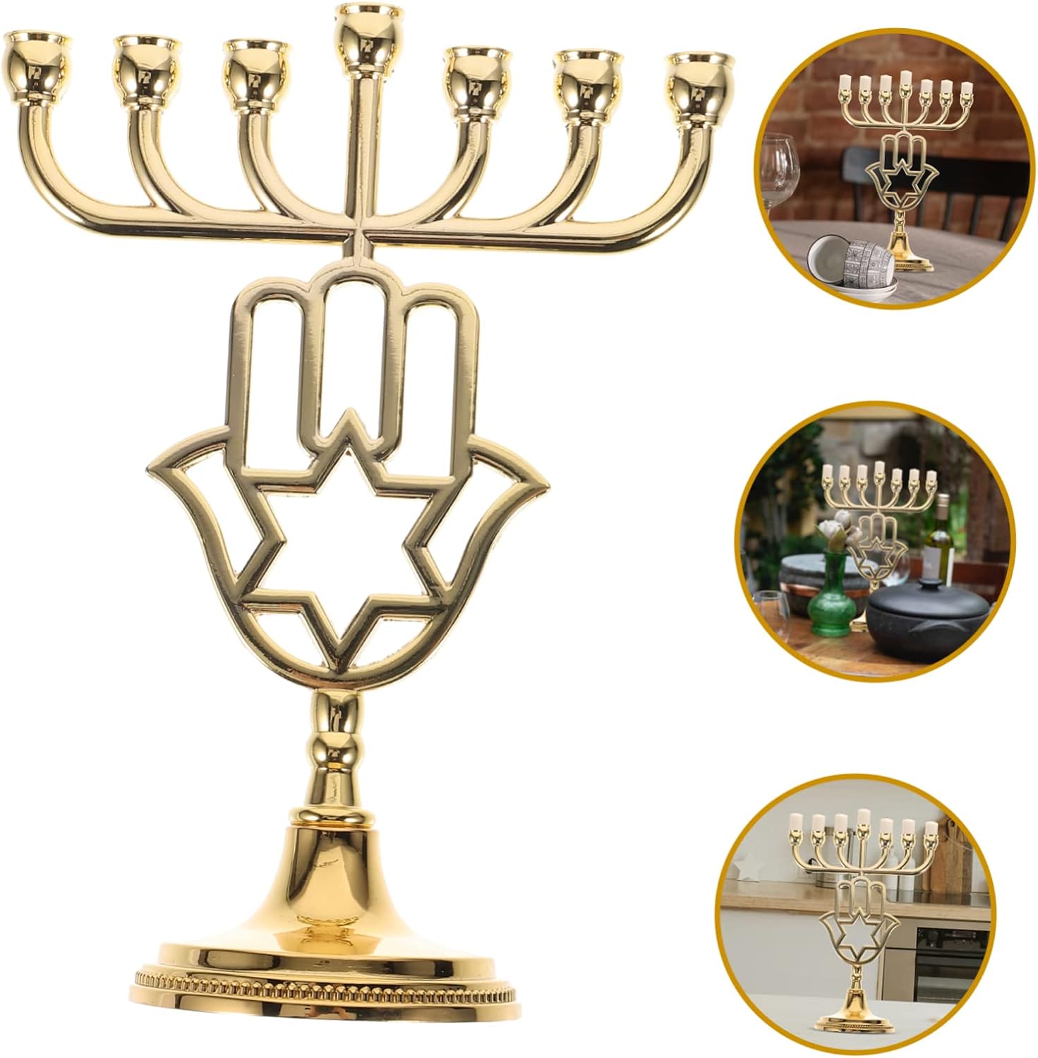 Cabilock Branch Menorah Candelabrum Vintage Candle Holder for Table for Hanukkah Decorations Housewarming Home Office Decor