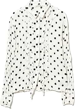 Ray BEAMSドット クリンクル フリルシャツ　OFF WHITE Amazon | [レイビームス] L/Sシャツ・ブラウス ドット クリンクル