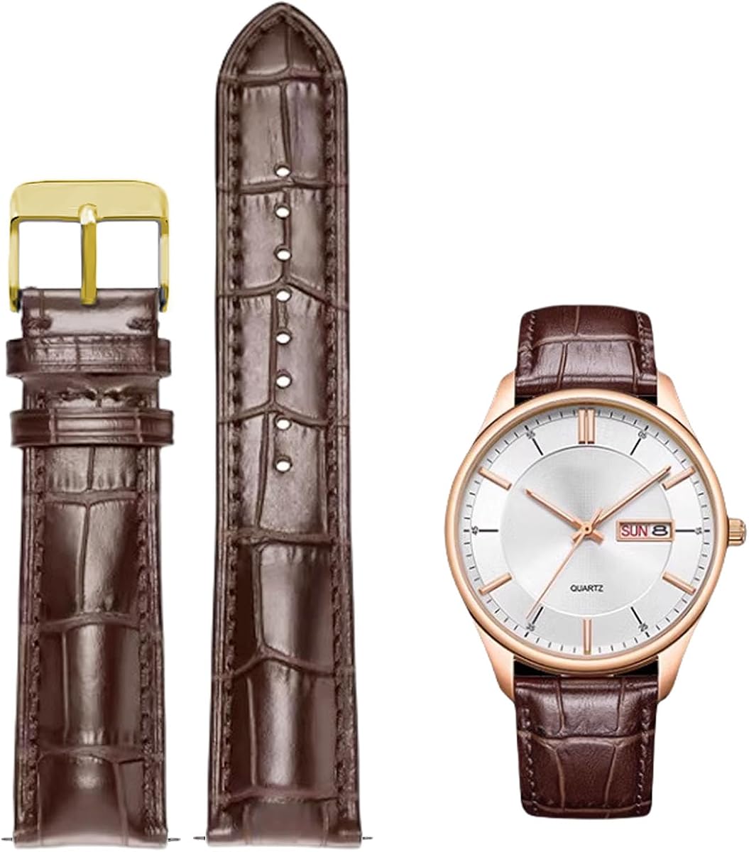 Quick Release Genuine Leather Watch Band Italian Alligator Grain Calfskin Business Casual Universal 12 to 24mm Men Women