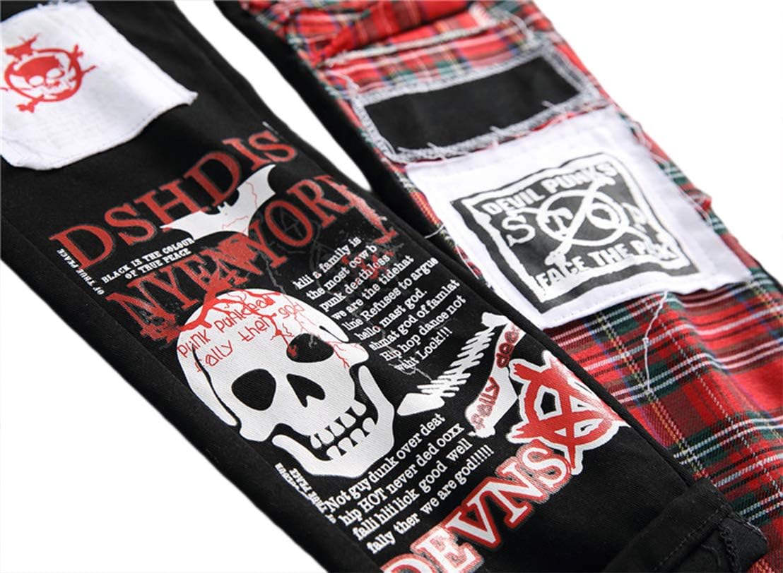 Enrica Men's Ripped Straight Slim Moto Biker Jeans - Image 4