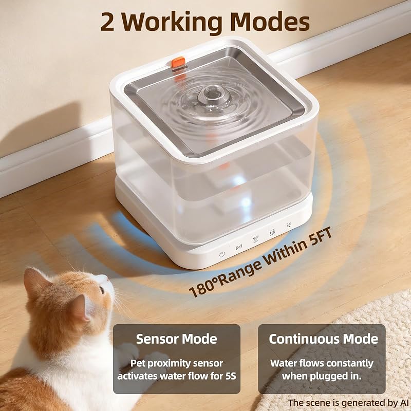 Jzla pro Wireless Cat Water Fountain – 4000mAh rechargeable battery