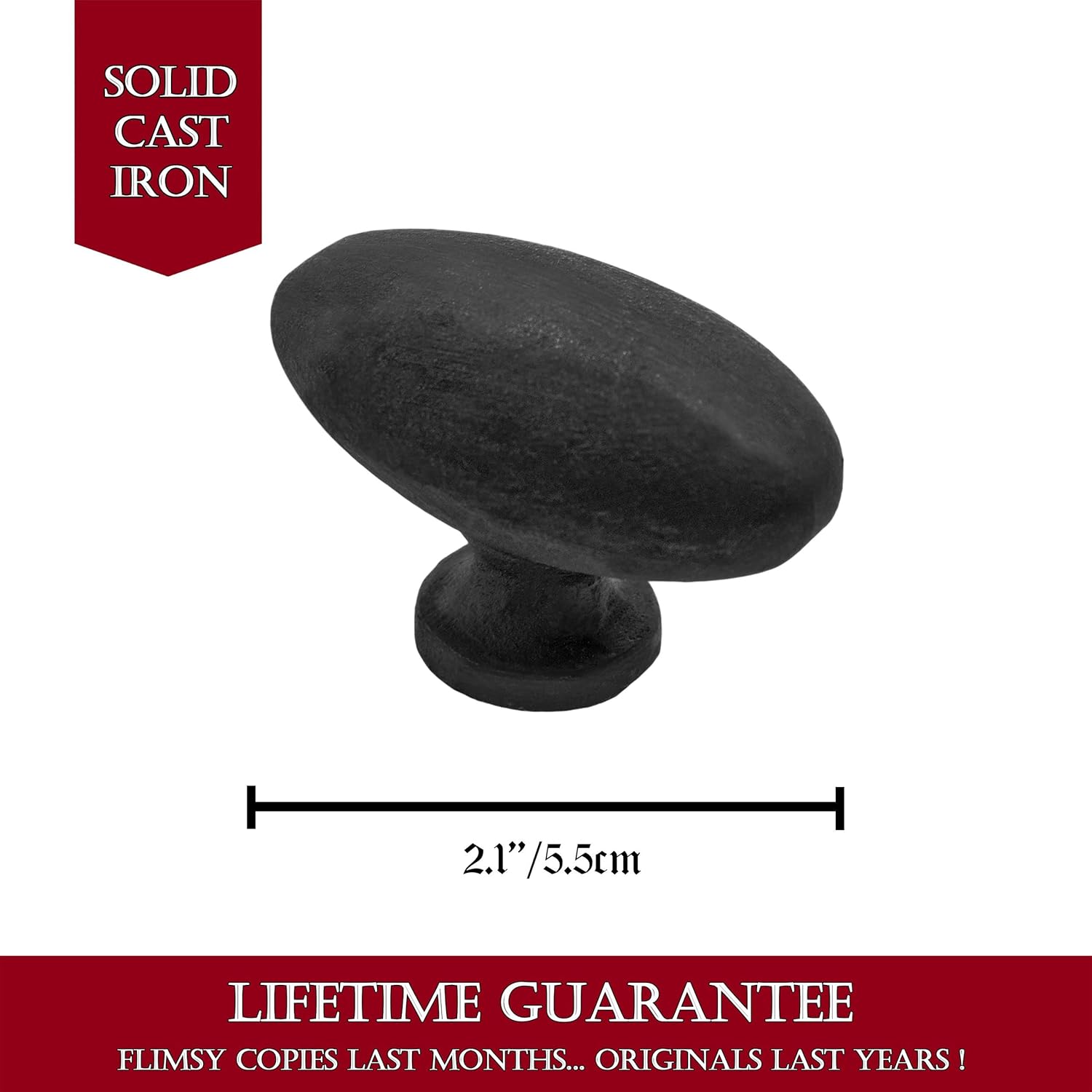 Hand Forged Iron Cabinet Knob Pull Antique Rustic Knobs for Kitchen Cabinet Drawer Pull Handles with Hardware: Pack of 4