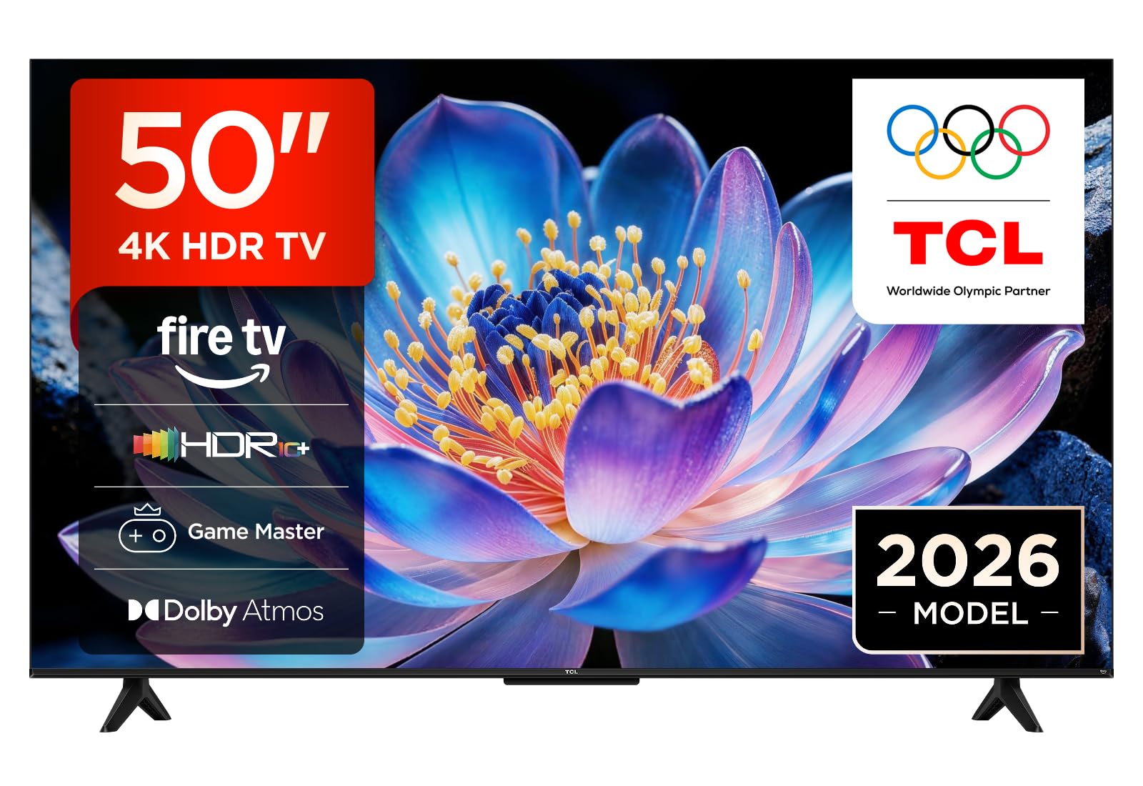 TCL 50V6D 50” 4K HDR, Fire TV, HDR10+, Dolby Atmos, DTS:X, Game Master, Motion C
