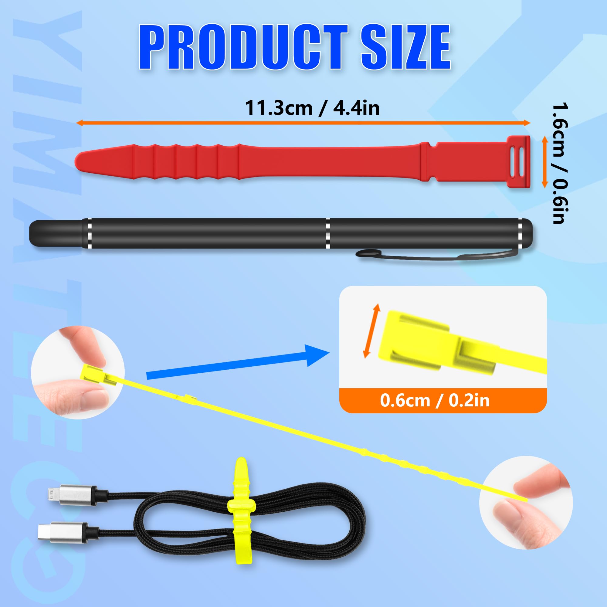Silicone Zip Ties, 4.5