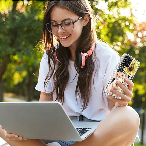 Miniatura 6 de Funda transparente para Moto G Stylus 5G 2023 con diseño de bandera de cerdo y girasol, parachoques transparente de TPU suave de doble capa + funda