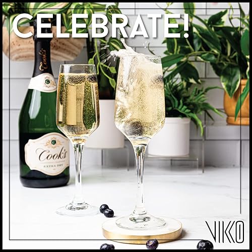 Miniatura 2 de Vikko Copas de champán flauta de champán tostada de 74 onzas copas de champán transparentes juego de 2 elegantes copas de vino espumoso