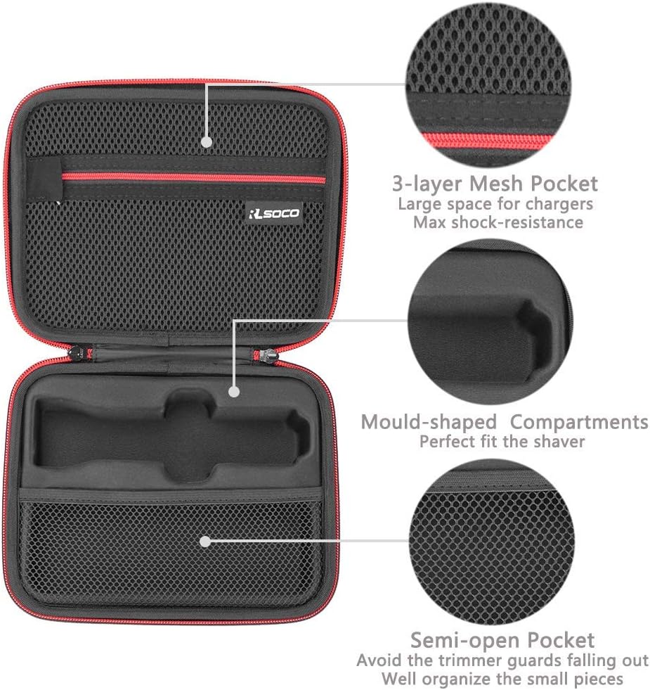 RLSOCO Carrying Case for Wahl USA Stainless Steel Lithium-Ion Cordless/Lithium Ion 2.0+ Slate Beard Trimmer for Men Model 9818A/9864/9854/9864SS (Case Only)