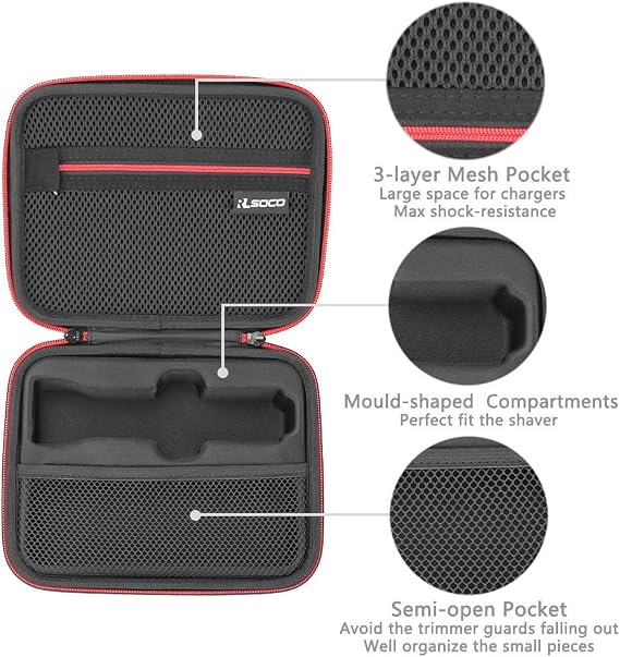 RLSOCO Carrying Case for Wahl USA Stainless Steel Lithium-Ion Cordless/Lithium Ion 2.0+ Slate Beard Trimmer for Men Model 9818A/9864/9854/9864SS (Case Only)